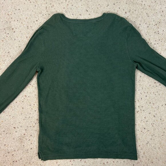 Banana Republic Green Waffle Henley Long Sleeve T-Shirt Size Large Men's - Picture 3 of 4